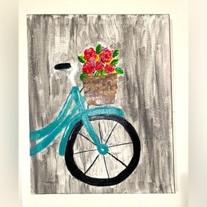 Bicycle with Flower Basket Painting!